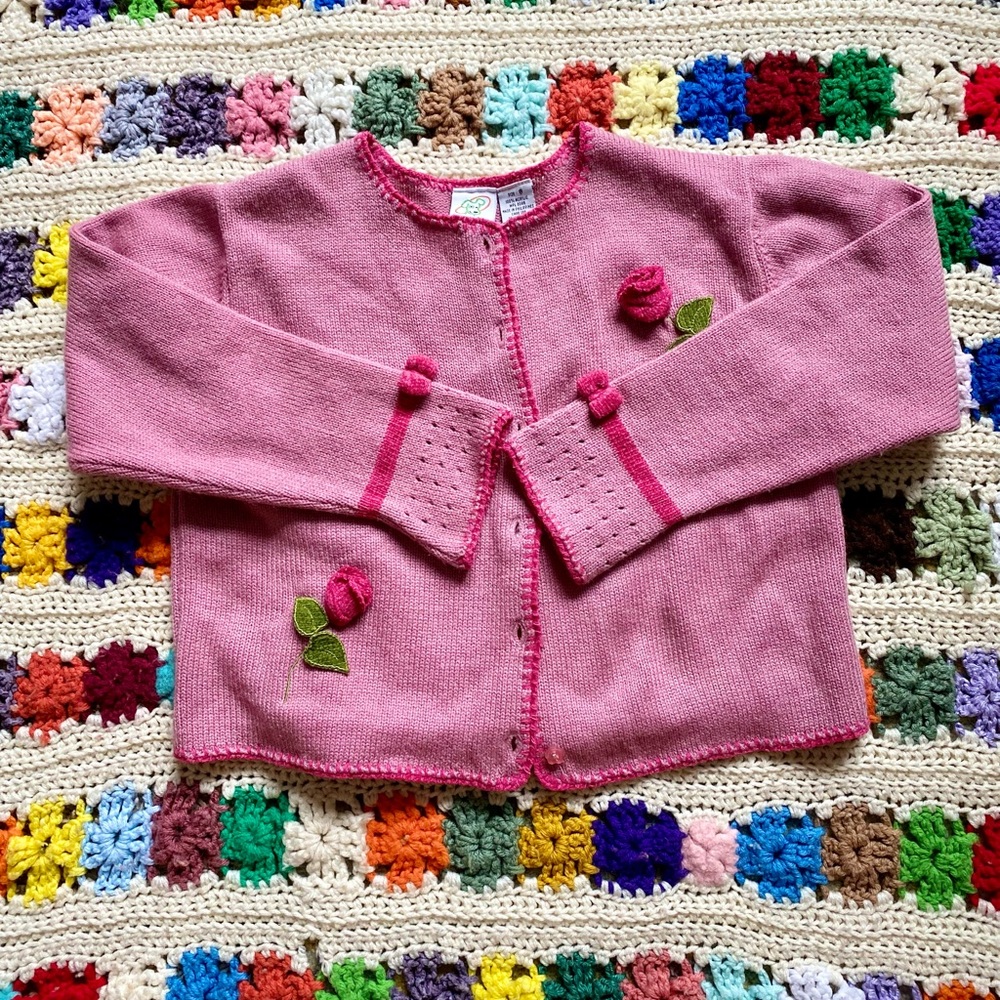 Pink Floral Women's Cardigan